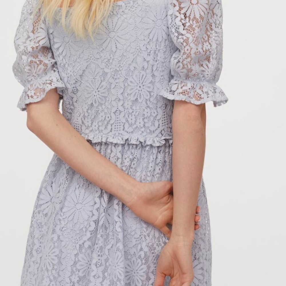BNWT European Blue Lacey Dress